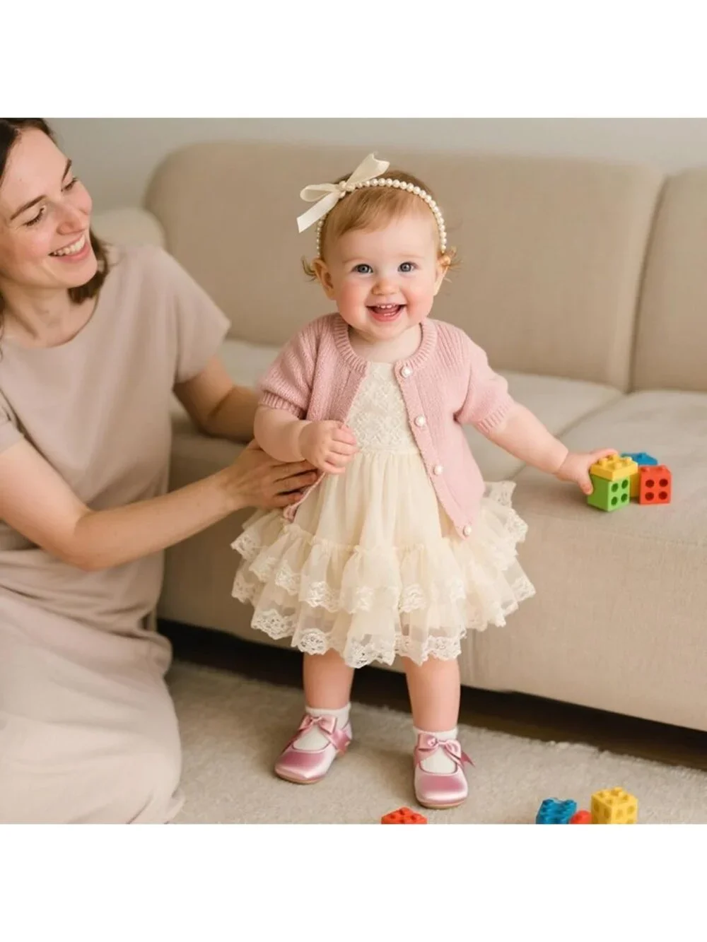 Adorable Baby Girls' Prewalker Mary Jane Flats with Bowknot - Perfect Dress